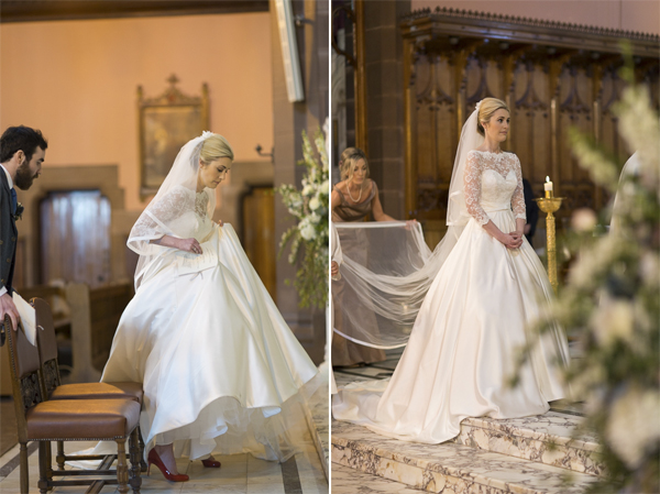 bride walking towards the altar