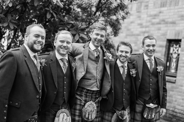 groom with his ushers at the wedding bearsden scotland 