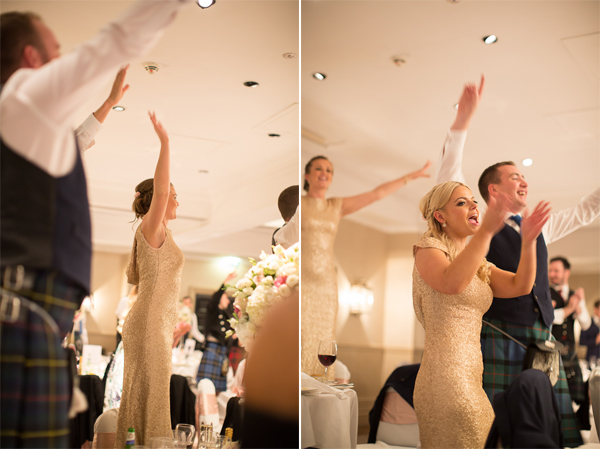 guests go crazy during singing waiters at cameron house hotel wedding