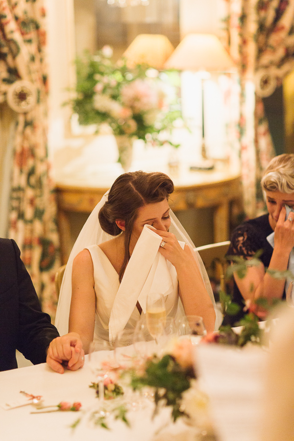 bride crying during speeches