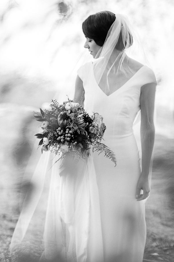 brides portrait with her eyes closed