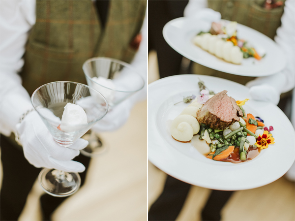 food served at at the lodge on loch goil in scotland wedding venue