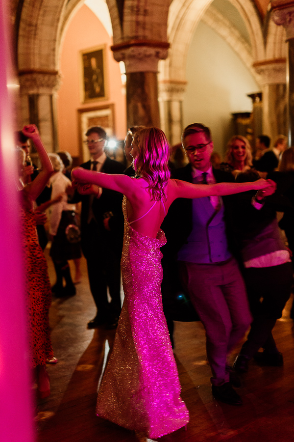bride dancing with guests